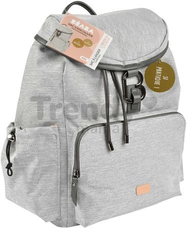 Prebaľovacia taška ako batoh Vancouver Backpack Heather Grey Beaba s doplnkami 22 l objem 42 cm svetlošedá