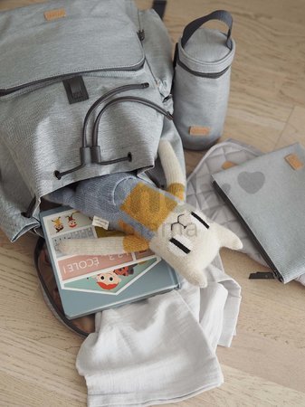 Prebaľovacia taška ako batoh Vancouver Backpack Heather Grey Beaba s doplnkami 22 l objem 42 cm svetlošedá