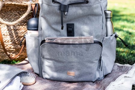 Prebaľovacia taška ako batoh Vancouver Backpack Heather Grey Beaba s doplnkami 22 l objem 42 cm svetlošedá