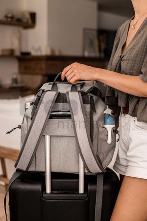Prebaľovacia taška ako batoh Vancouver Backpack Heather Grey Beaba s doplnkami 22 l objem 42 cm svetlošedá