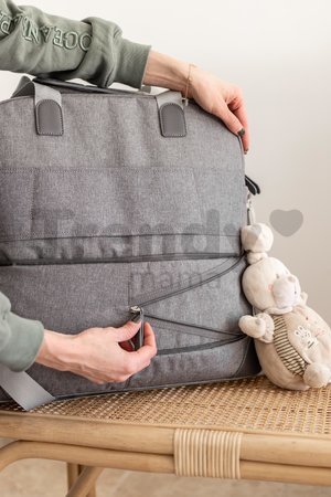 Prebaľovacia taška ku kočíku Beaba Amsterdam II Expandable Travel Changing Bag Heather Grey 2 veľkosti sivá