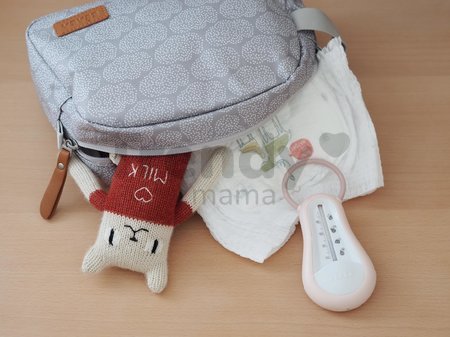 Kozmetická taštička Toiletry Pouch Beaba Tiny Dots so zipsom sivá s bodkami