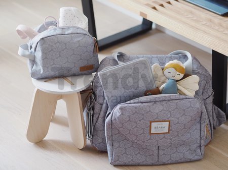 Kozmetická taštička Toiletry Pouch Beaba Tiny Dots so zipsom sivá s bodkami