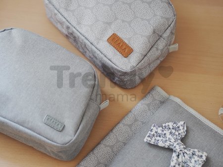 Kozmetická taštička Toiletry Pouch Beaba Tiny Dots so zipsom sivá s bodkami