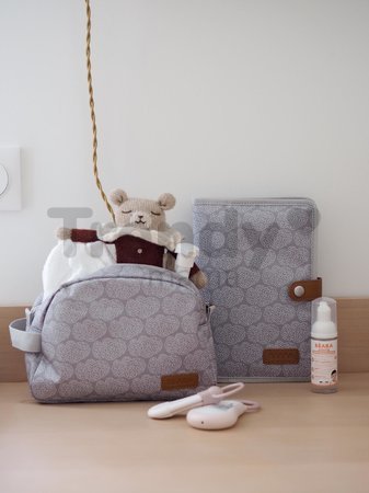 Kozmetická taštička Toiletry Pouch Beaba Tiny Dots so zipsom sivá s bodkami