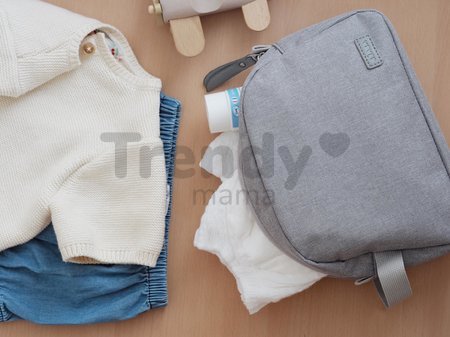 Kozmetická taštička Toiletry Pouch Beaba Heather Grey so zipsom sivá