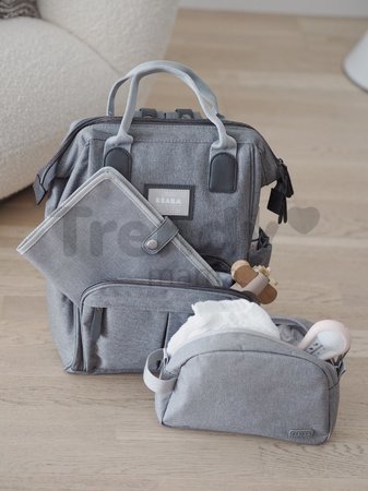 Kozmetická taštička Toiletry Pouch Beaba Heather Grey so zipsom sivá