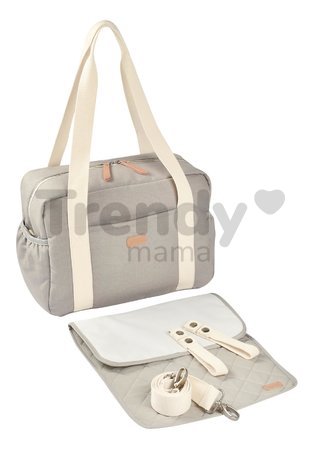 Prebaľovacia taška ku kočíku Changing Bag Paris Beaba Pearl Grey s doplnkami sivá