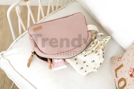 Kozmetická taštička Toiletry Pouch Beaba Canvas Dusty Rose so zipsom ružová
