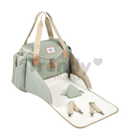 Prebaľovacia taška ku kočíku Beaba Sydney II Changing Bag Heather Sage Green zelená