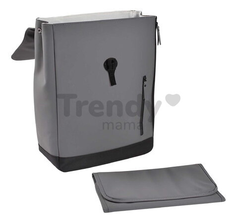 Prebaľovací batoh Oslo Changing Bag Mineral Grey Beaba vodeodolný s prebaľovacou podložkou a popruhmi ku kočíku sivý BE940320