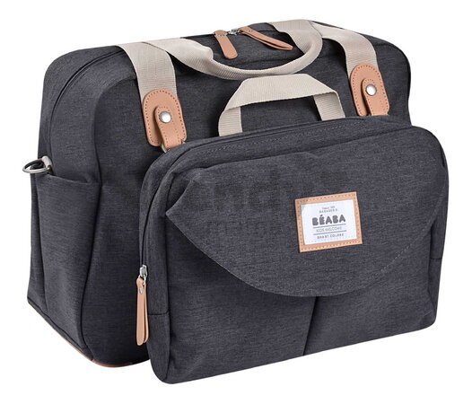 Prebaľovacia taška ku kočíku Geneva II Changing Bag Dark Heather Grey Beaba s prebaľovacou podložkou sivá  BE940326