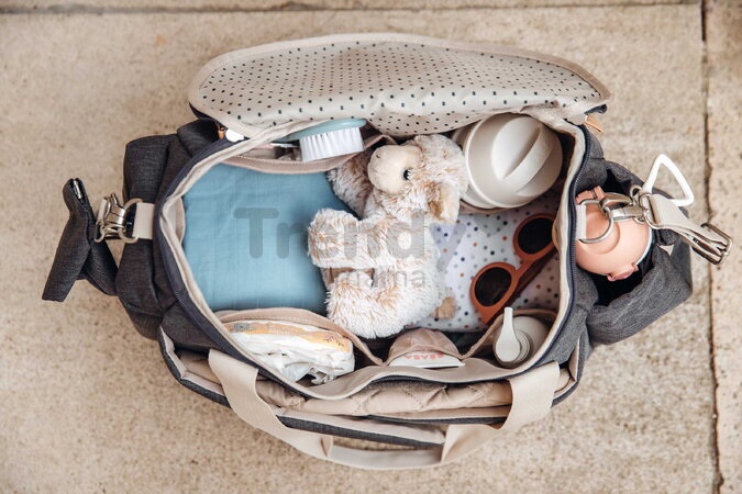 Prebaľovacia taška ku kočíku Sydney II Changing Bag Dark Heather Grey Beaba s prebaľovacou podložkou sivá BE940327