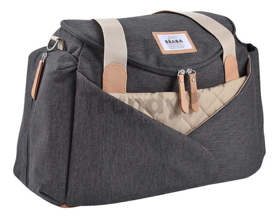 Prebaľovacia taška ku kočíku Sydney II Changing Bag Dark Heather Grey Beaba s prebaľovacou podložkou sivá BE940327