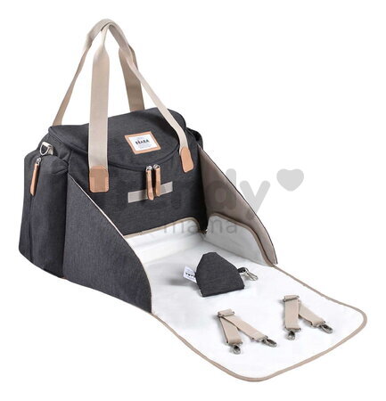 Prebaľovacia taška ku kočíku Sydney II Changing Bag Dark Heather Grey Beaba s prebaľovacou podložkou sivá BE940327