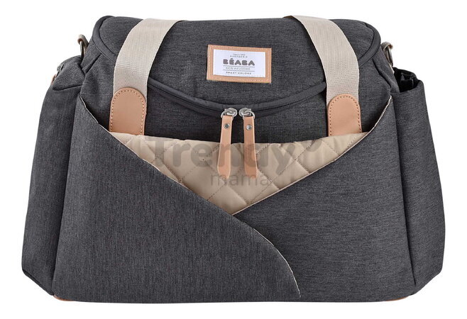 Prebaľovacia taška ku kočíku Sydney II Changing Bag Dark Heather Grey Beaba s prebaľovacou podložkou sivá BE940327