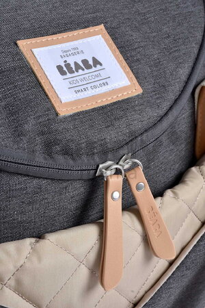 Prebaľovacia taška ku kočíku Sydney II Changing Bag Dark Heather Grey Beaba s prebaľovacou podložkou sivá BE940327