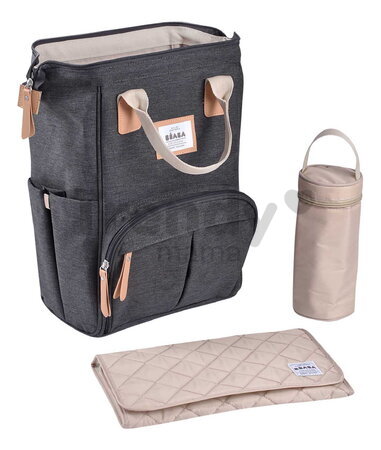 Prebaľovací batoh Wellington Changing Bag Dark Heather Grey Beaba s prebaľovacou podložkou sivý