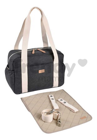 Prebaľovacia taška ku kočíku Paris Changing Bag Dark Heather Grey Beaba s prebaľovacou podložkou sivá