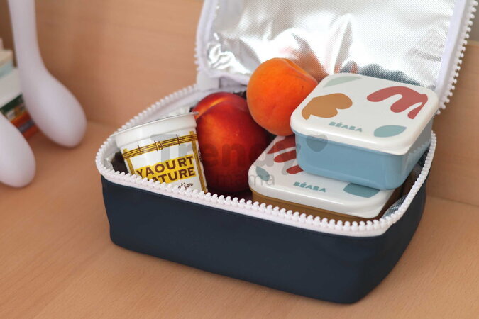 Termoobal na desiatu Isothermal Snack Bag Faro Matcha Latte Beaba zeleno-modrý