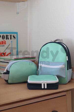 Termoobal na desiatu Isothermal Snack Bag Faro Matcha Latte Beaba zeleno-modrý