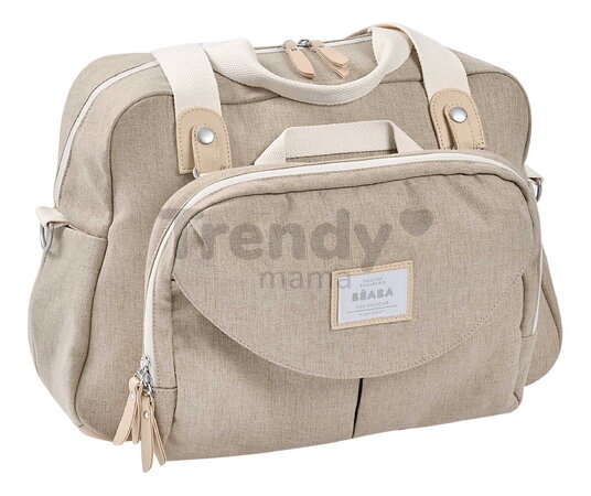 Prebaľovacia taška ku kočíku Geneva II Changing Bag Eco Clay Beaba s prebaľovacou podložkou béžová