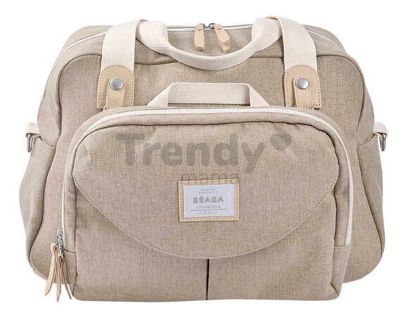 Prebaľovacia taška ku kočíku Geneva II Changing Bag Eco Clay Beaba s prebaľovacou podložkou béžová