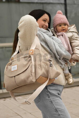 Prebaľovacia taška ku kočíku Geneva II Changing Bag Eco Clay Beaba s prebaľovacou podložkou béžová