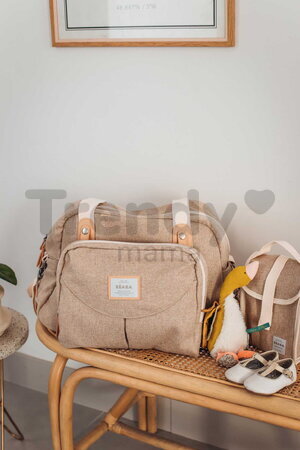 Prebaľovacia taška ku kočíku Geneva II Changing Bag Eco Clay Beaba s prebaľovacou podložkou béžová