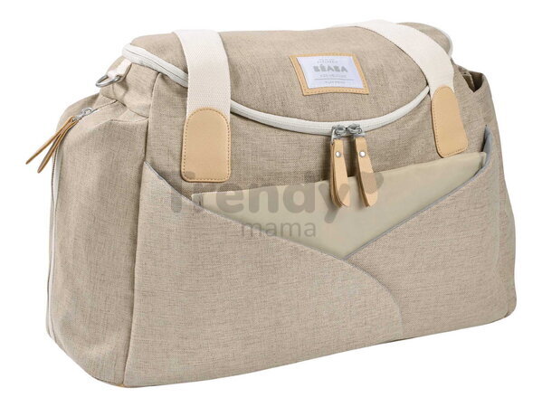 Prebaľovacia taška ku kočíku Sydney II Changing Bag Eco Clay Beaba s prebaľovacou podložkou béžová
