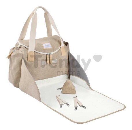 Prebaľovacia taška ku kočíku Sydney II Changing Bag Eco Clay Beaba s prebaľovacou podložkou béžová