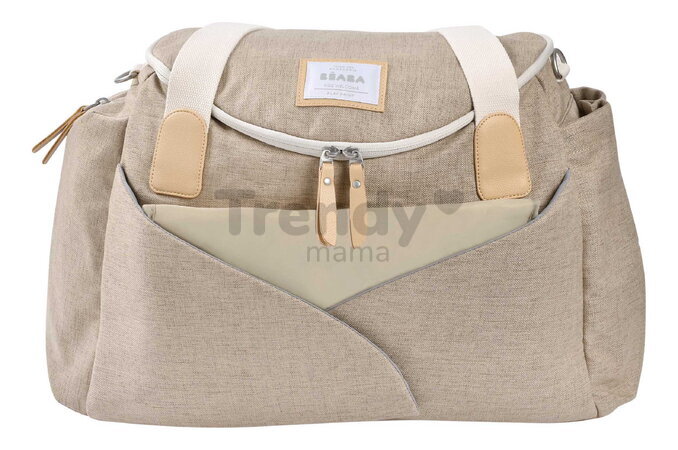 Prebaľovacia taška ku kočíku Sydney II Changing Bag Eco Clay Beaba s prebaľovacou podložkou béžová