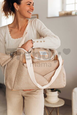 Prebaľovacia taška ku kočíku Sydney II Changing Bag Eco Clay Beaba s prebaľovacou podložkou béžová