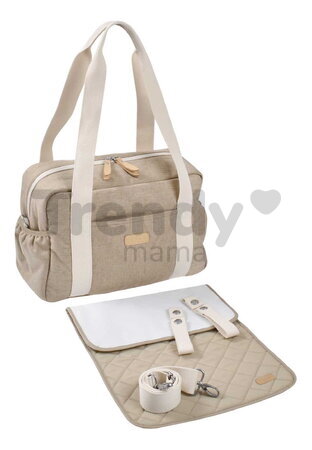 Prebaľovacia taška ku kočíku Paris Changing Bag Eco Clay Beaba s prebaľovacou podložkou béžová