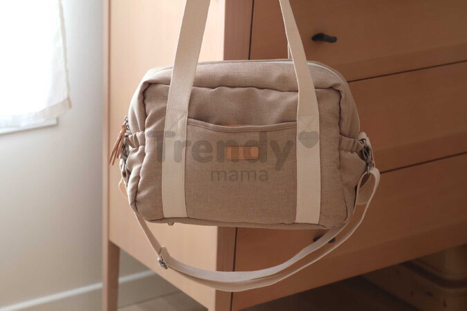 Prebaľovacia taška ku kočíku Paris Changing Bag Eco Clay Beaba s prebaľovacou podložkou béžová