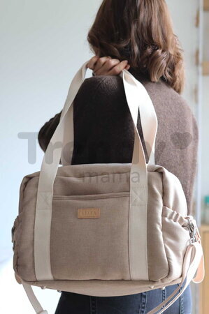 Prebaľovacia taška ku kočíku Paris Changing Bag Eco Clay Beaba s prebaľovacou podložkou béžová