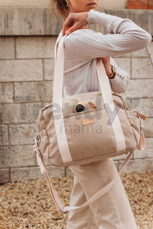 Prebaľovacia taška ku kočíku Paris Changing Bag Eco Clay Beaba s prebaľovacou podložkou béžová