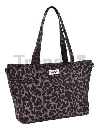 Prebaľovacia taška ku kočíku Madrid Changing Bag Leopard Beaba s prebaľovacou podložkou a popruhmi ku kočíku s leopardím vzorom
