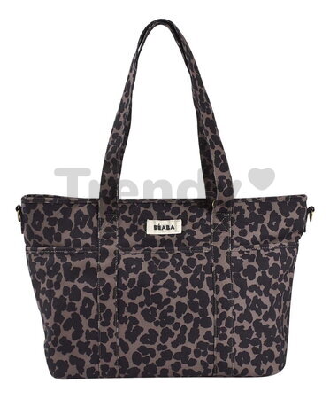 Prebaľovacia taška ku kočíku Madrid Changing Bag Leopard Beaba s prebaľovacou podložkou a popruhmi ku kočíku s leopardím vzorom