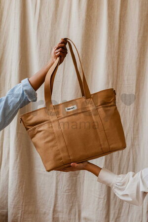 Prebaľovacia taška ku kočíku Madrid Changing Bag Ochre Beaba s prebaľovacou podložkou a popruhmi ku kočíku hnedá