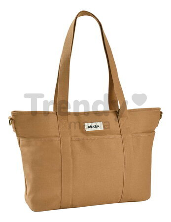 Prebaľovacia taška ku kočíku Madrid Changing Bag Ochre Beaba s prebaľovacou podložkou a popruhmi ku kočíku hnedá
