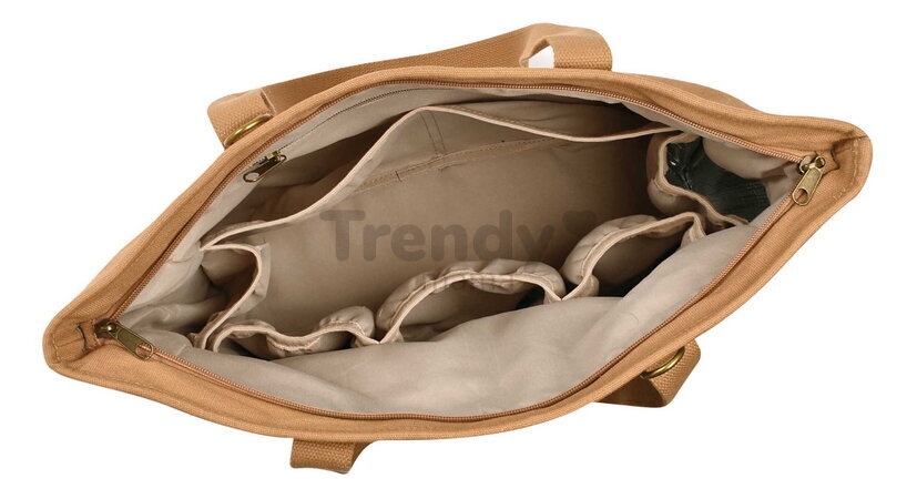 Prebaľovacia taška ku kočíku Madrid Changing Bag Ochre Beaba s prebaľovacou podložkou a popruhmi ku kočíku hnedá