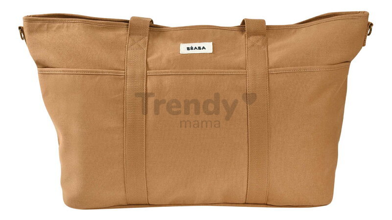 Prebaľovacia taška ku kočíku Madrid Changing Bag XXL Ochre Beaba s prebaľovacou podložkou a popruhmi ku kočíku hnedá