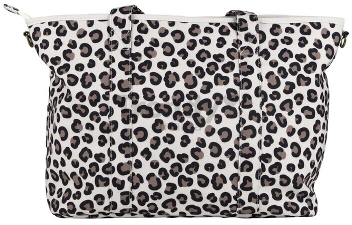Prebaľovacia taška ku kočíku Madrid Bag Leopard Clay Beaba s prebaľovacou podložkou a popruhmi ku kočíku leopardí vzor