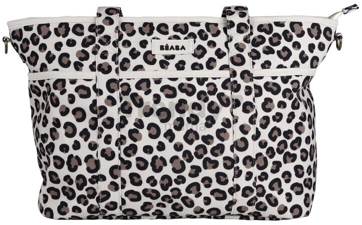 Prebaľovacia taška ku kočíku Madrid Bag Leopard Clay Beaba s prebaľovacou podložkou a popruhmi ku kočíku leopardí vzor