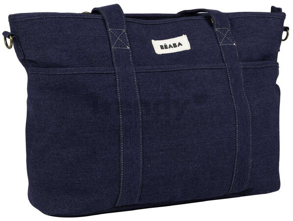 Prebaľovacia taška ku kočíku Madrid Bag Denim Beaba s prebaľovacou podložkou a popruhmi ku kočíku modrá