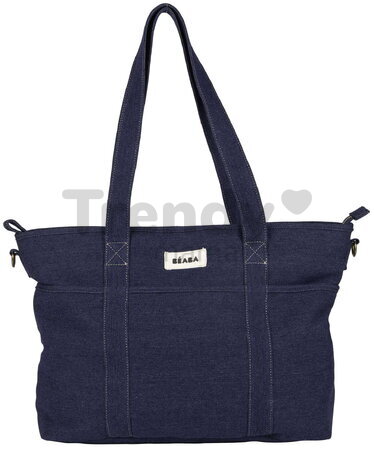 Prebaľovacia taška ku kočíku Madrid Bag Denim Beaba s prebaľovacou podložkou a popruhmi ku kočíku modrá