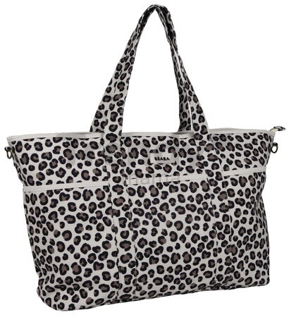 Prebaľovacia taška ku kočíku Madrid Bag XXL Leopard Clay Beaba s prebaľovacou podložkou a popruhmi ku kočíku extra veľká leopardí vzor