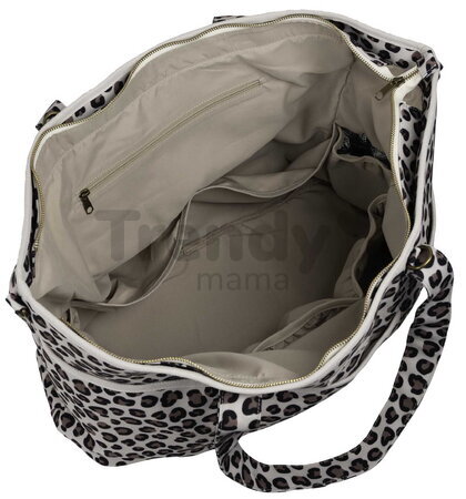 Prebaľovacia taška ku kočíku Madrid Bag XXL Leopard Clay Beaba s prebaľovacou podložkou a popruhmi ku kočíku extra veľká leopardí vzor