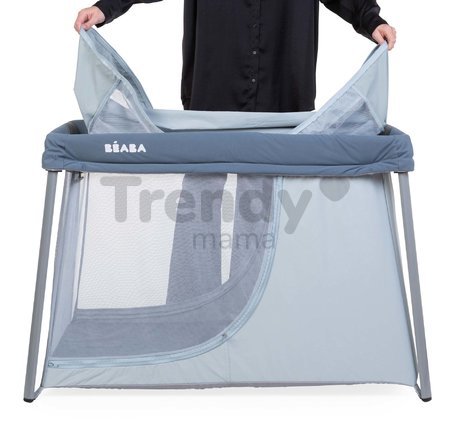 Prenosná postieľka pre bábätko 3in1 Travel Cot Easy Sleep Beaba Mineral Grey evolučná skladacia sivá od 0-36 mes